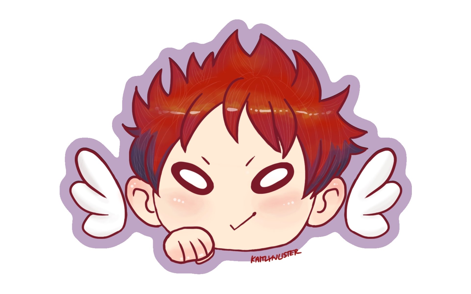 Chibi-style Sōma Yukihira from Food Wars: Shokugeki no Soma with a confident expression and small angel wings, designed as an HD anime desktop wallpaper.