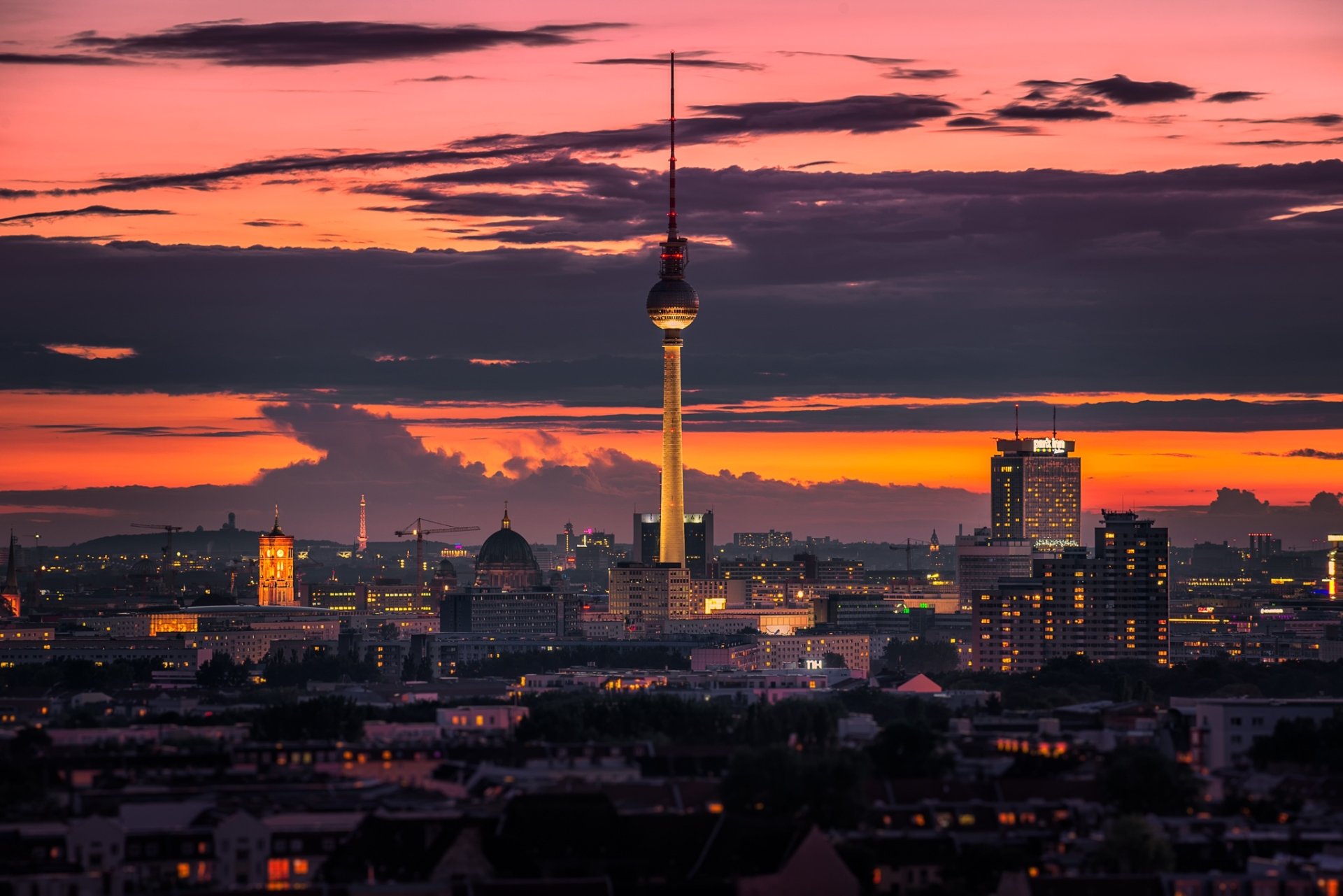 Download Horizon Sunset Cityscape Building City Germany Man Made Berlin 