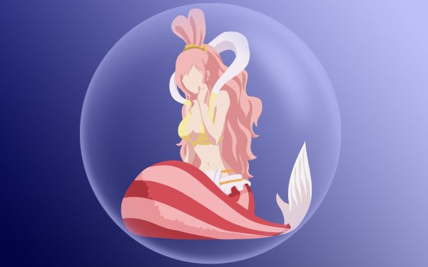 Anime One Piece Shirahoshi Pink Hair Long Hair Bikini Mermaid Minimalist HD Wallpaper | Background Image