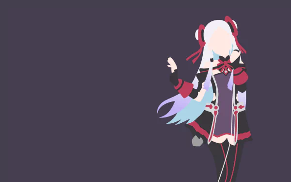 HD desktop wallpaper of Yuna from Sword Art Online: Ordinal Scale with a minimalist design, featuring her in an anime style against a dark purple background.