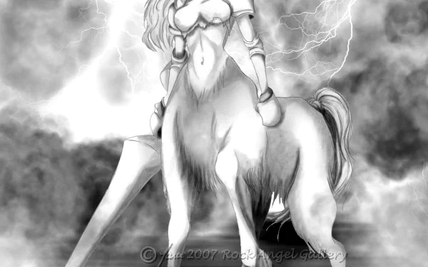 Nelliel Tu Odelschwanck from the anime Bleach stands confidently in this HD wallpaper, showcasing her unique design amidst a dramatic stormy background.