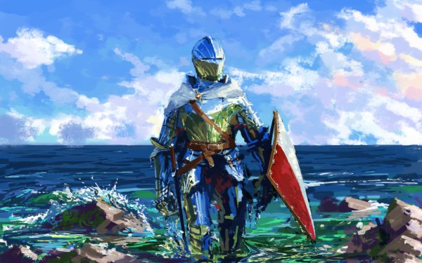 Fantasy Knight Warrior Shield Armor Horizon HD Wallpaper | Background Image