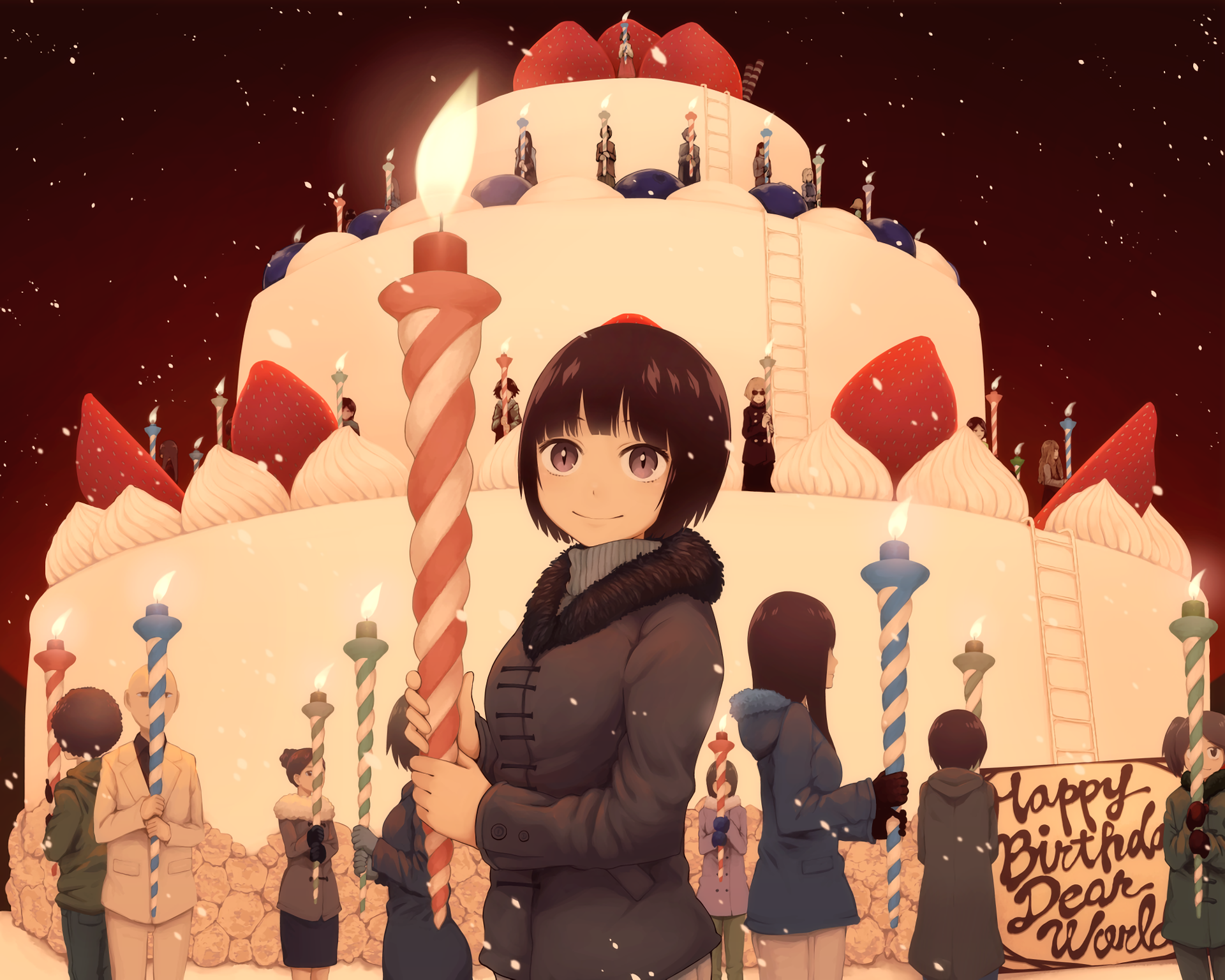 Download Cake Anime Original HD Wallpaper