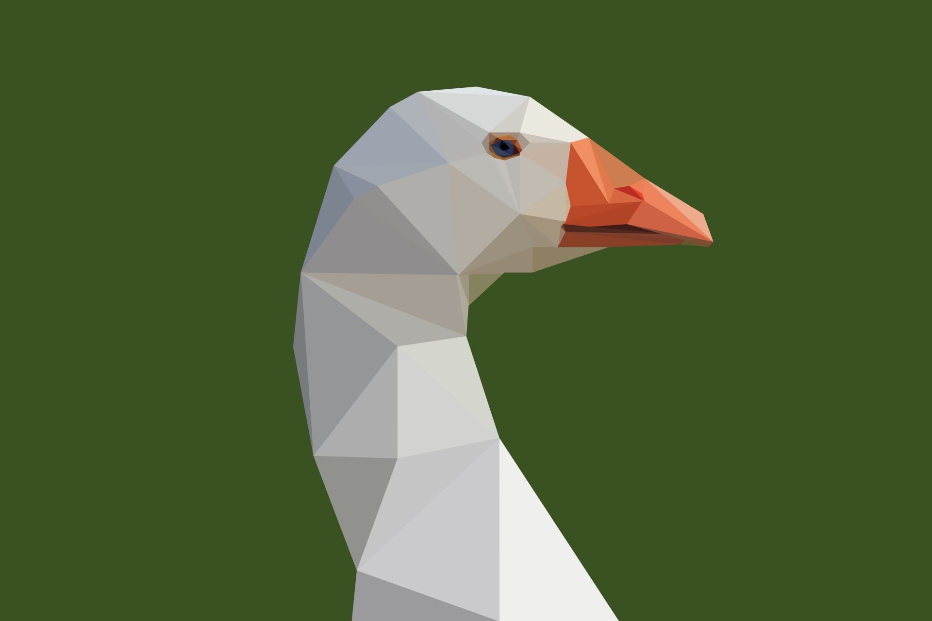 Faceted Goose — Minimal Low-Poly 4K Wallpaper | 4148x2765 | Wallpaper Abyss