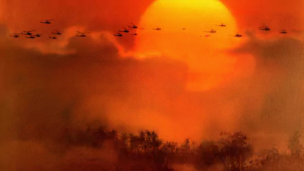 HD desktop wallpaper and background featuring a sunset and helicopters from the movie Apocalypse Now.