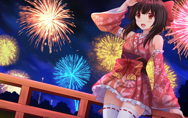 Anime KonoSuba - God’s blessing on this wonderful world!! Megumin KonoSuba Yukata Fireworks HD Wallpaper | Background Image