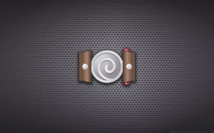 HD PC desktop wallpaper featuring a minimalist Naruto anime scroll emblem against a textured dark background.