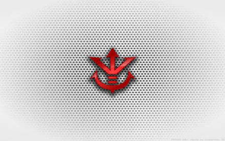HD PC desktop wallpaper featuring a stylized red emblem on a textured white hexagonal background, inspired by the anime Dragon Ball Z.