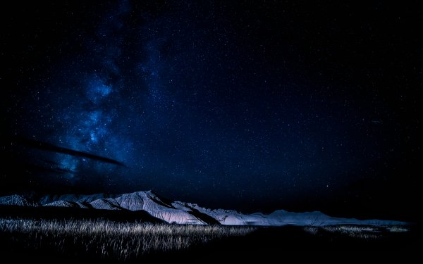 Earth Night Sky Starry Sky Milky Way Mountain Winter Stars HD Wallpaper | Background Image
