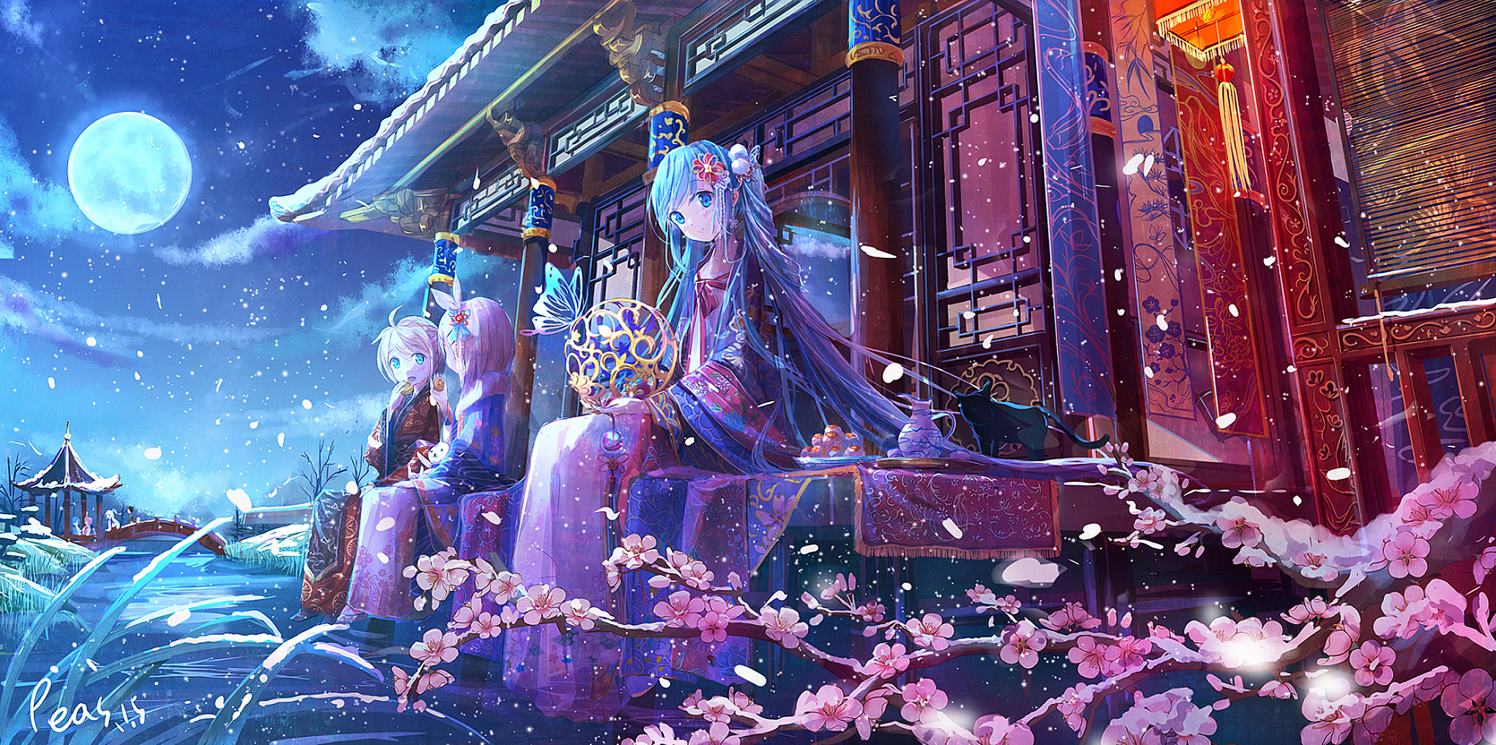 Featured image of post View 14 Moon Wallpaper Anime Cherry Blossom Background