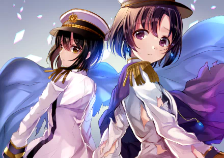 HD anime desktop wallpaper featuring Kako Takafuji and Hotaru Shiragiku from The iDOLM@STER Cinderella Girls in detailed, vibrant character art.