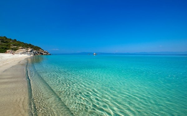 Fotografía Playa Coast Océano Sea Grecia Turquesa Horizon Fondo de pantalla HD | Fondo de Escritorio