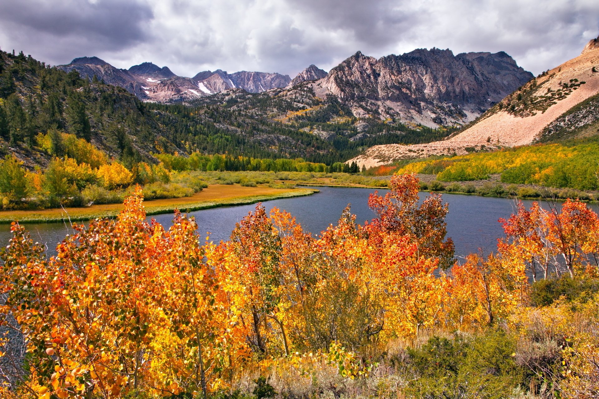 Download Landscape Fall Mountain Nature Lake HD Wallpaper