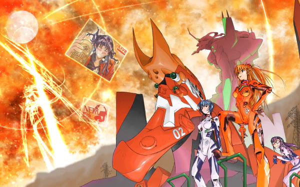 Shinji Ikari Evangelion Unit-02 Asuka Langley Sohryu Rei Ayanami Anime Evangelion: 2.0 You Can (Not) Advance HD Desktop Wallpaper | Background Image