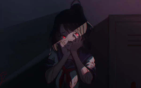 HD desktop wallpaper featuring Ayano Aishi, also known as Yandere-Chan, from the video game Yandere Simulator. The character is depicted with a dark, intense expression.
