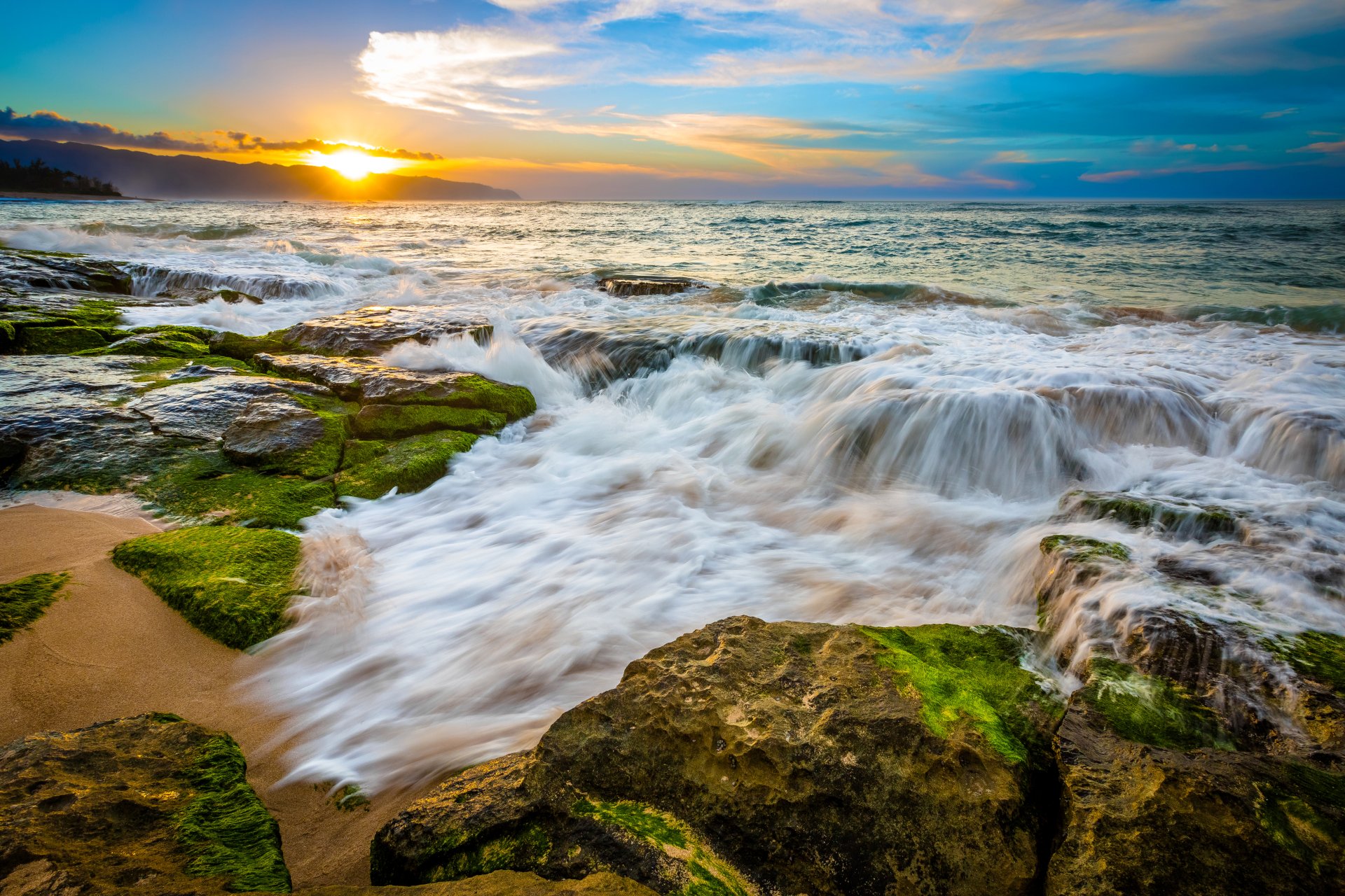Download Foam Sunrise Horizon Nature Ocean 4k Ultra HD Wallpaper ...