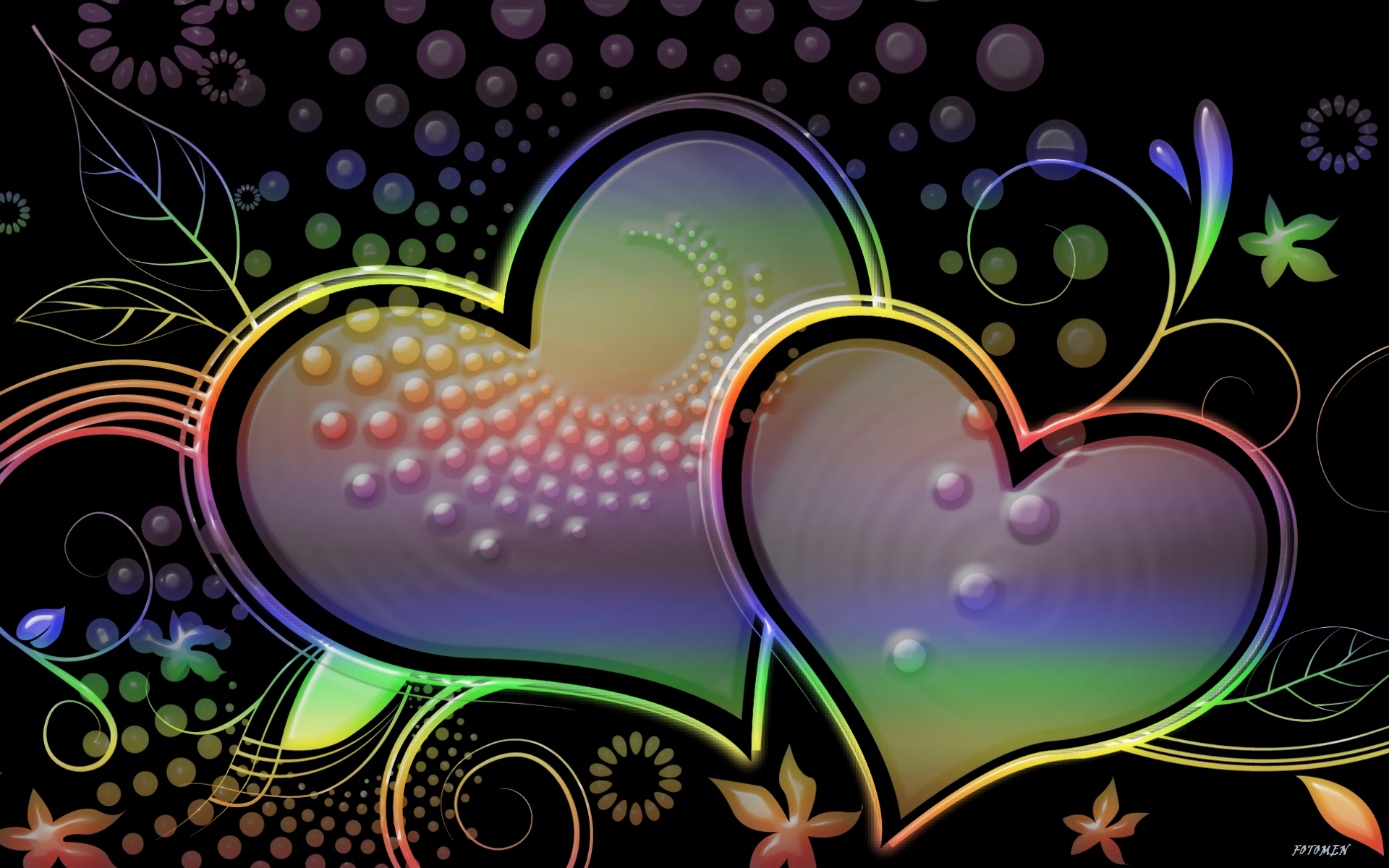 Premium AI Image  A colorful heart wallpaper with a lot of hearts on it