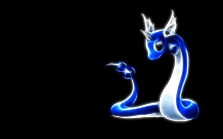 HD wallpaper featuring Dragonair from Pokémon, showcasing its glowing tail against a black background, capturing the essence of this iconic video game character.
