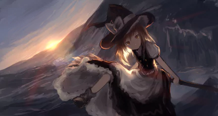 Marisa Kirisame Anime Touhou HD Desktop Wallpaper | Background Image