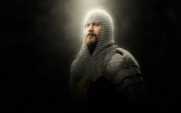 Men Cosplay Knight Armor Medieval Portrait Chainmail HD Wallpaper | Background Image