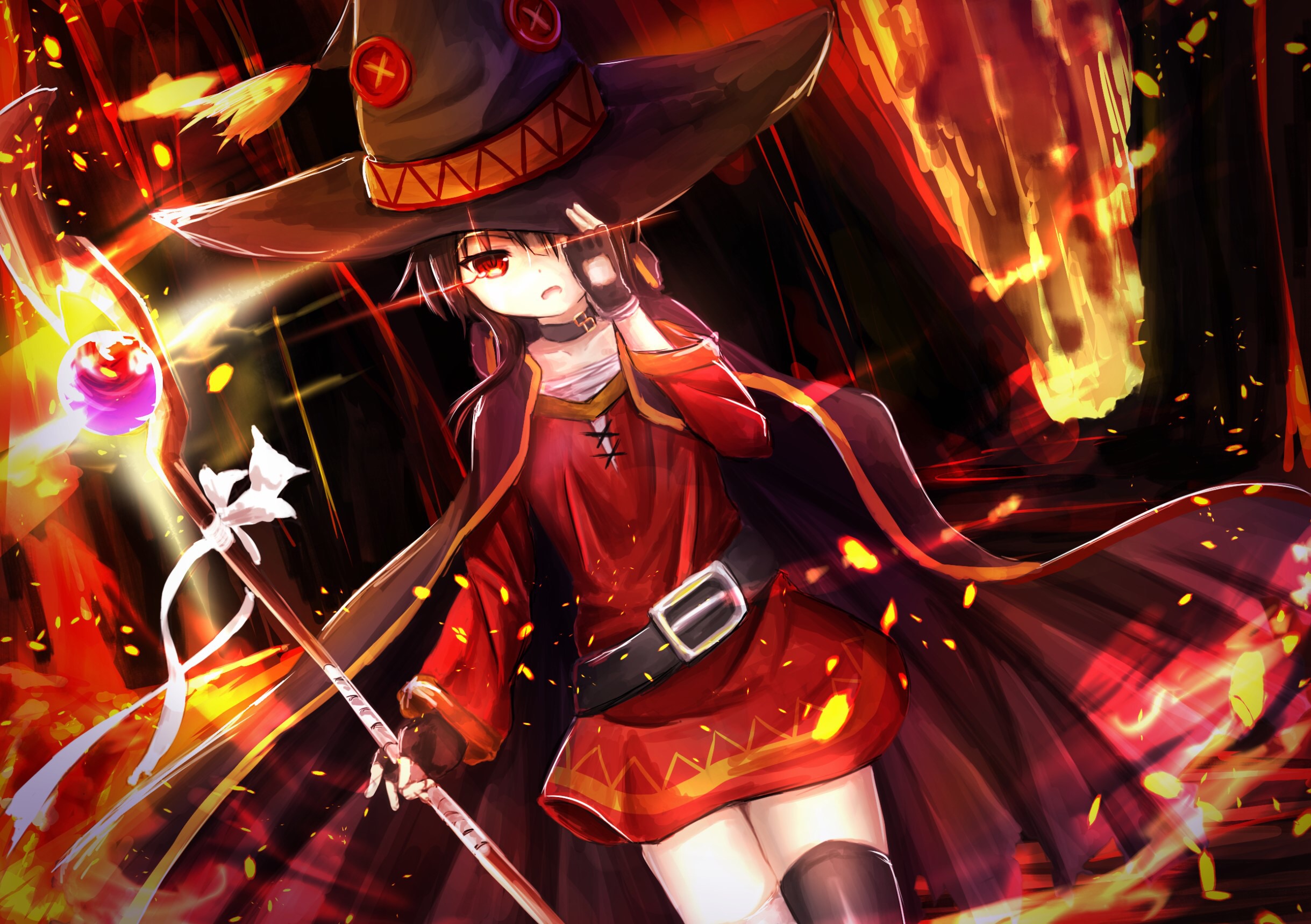 Wallpaper girl, background, anime, art, megumin, kono subarashii sek'ai is  shukufuku wo for mobile and desktop, section сёдзё, resolution 2560x1440 -  download