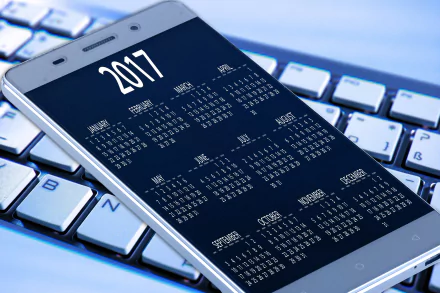  2017 Calendar on a mobile phone