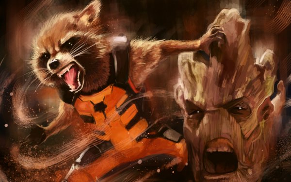 Comics Guardianes de la Galaxia Groot Rocket Raccoon Fondo de pantalla HD | Fondo de Escritorio