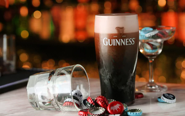 bokeh alcohol glass drink man made guinness HD Desktop Wallpaper | Background Image