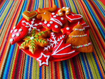 Christmas colorful food cookie colorful Christmas HD Desktop Wallpaper | Background Image