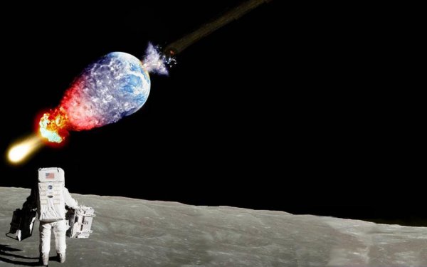 Sci Fi Explosion Astronaut HD Wallpaper | Background Image