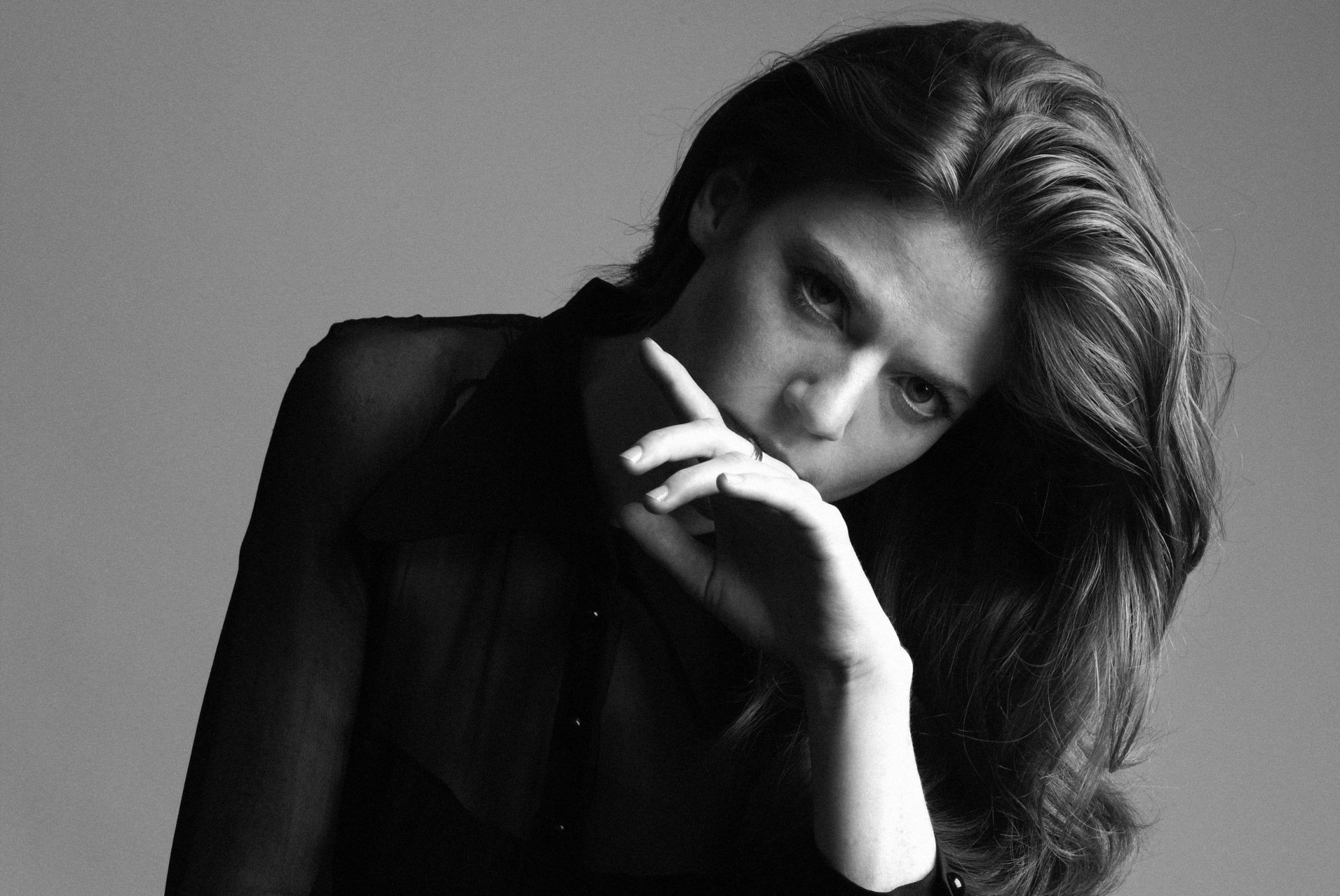 Download Actress Monochrome Celebrity Rose Leslie HD Wallpaper