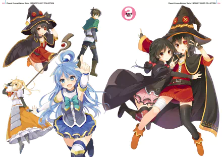Darkness (KonoSuba) KonoSuba Yunyun (KonoSuba) Kazuma Satou Megumin (KonoSuba) Aqua (KonoSuba) Anime KonoSuba - God’s blessing on this wonderful world!! HD Desktop Wallpaper | Background Image