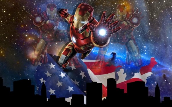 Comics Iron Man American Flag Superhero HD Wallpaper | Background Image