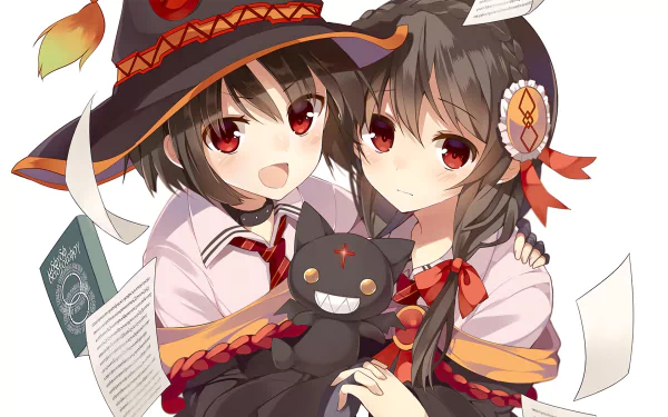 KonoSuba Chomusuke (KonoSuba) Yunyun (KonoSuba) Megumin (KonoSuba) Anime KonoSuba - God’s blessing on this wonderful world!! HD Desktop Wallpaper | Background Image