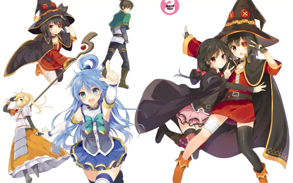 Darkness (KonoSuba) KonoSuba Yunyun (KonoSuba) Kazuma Satou Megumin (KonoSuba) Aqua (KonoSuba) Anime KonoSuba - God’s blessing on this wonderful world!! HD Desktop Wallpaper | Background Image