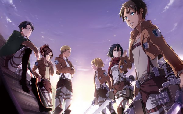 Anime Attack On Titan Mikasa Ackerman Levi Ackerman Armin Arlert Eren Yeager HD Wallpaper | Background Image