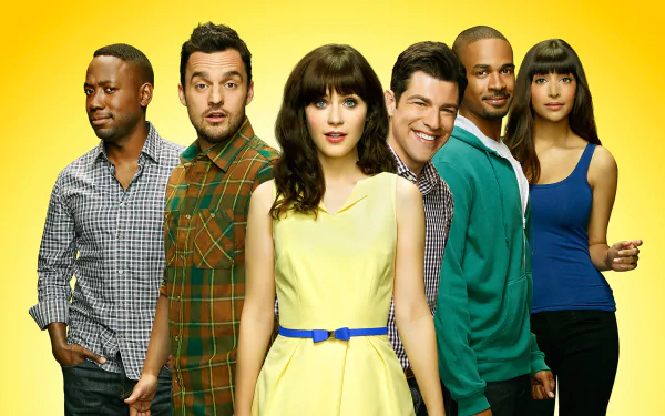 Damon Wayans Jr. Winston Bishop Lamorne Morris Cece Parekh Hannah Simone Schmidt (New Girl) Max Greenfield Nick Miller Jake Johnson Jessica Day Zooey Deschanel TV Show New Girl HD Desktop Wallpaper | Background Image