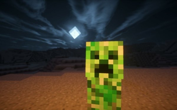 Video Game Minecraft Night Creeper HD Wallpaper | Background Image