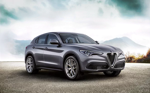 silver car car SUV Alfa Romeo vehicle Alfa Romeo Stelvio HD Desktop Wallpaper | Background Image