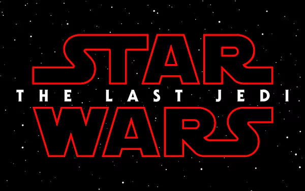 HD desktop wallpaper featuring the Star Wars: The Last Jedi logo with a starry background.