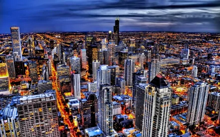 skyline light building metropolis city man made Chicago HD Desktop Wallpaper | Background Image