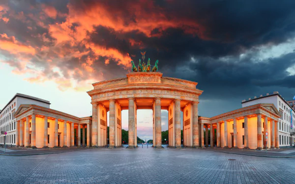 monument statue place cloud Germany Berlin man made Brandenburg Gate HD Desktop Wallpaper | Background Image