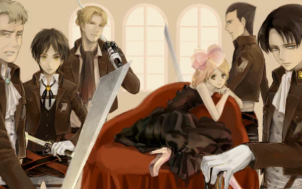 Petra Ral Gunther Schultz Auruo Bossard Erd Gin Levi Ackerman Eren Yeager Anime Attack on Titan HD Desktop Wallpaper | Background Image