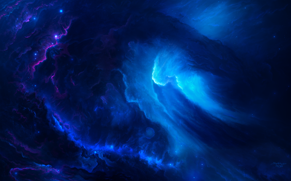 Sci Fi Nebula Blue Star Space HD Wallpaper | Background Image