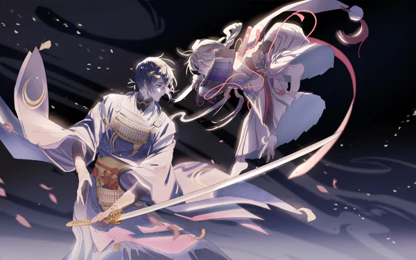 Imanotsurugi (Touken Ranbu) Mikazuki Munechika Anime Touken Ranbu HD Desktop Wallpaper | Background Image