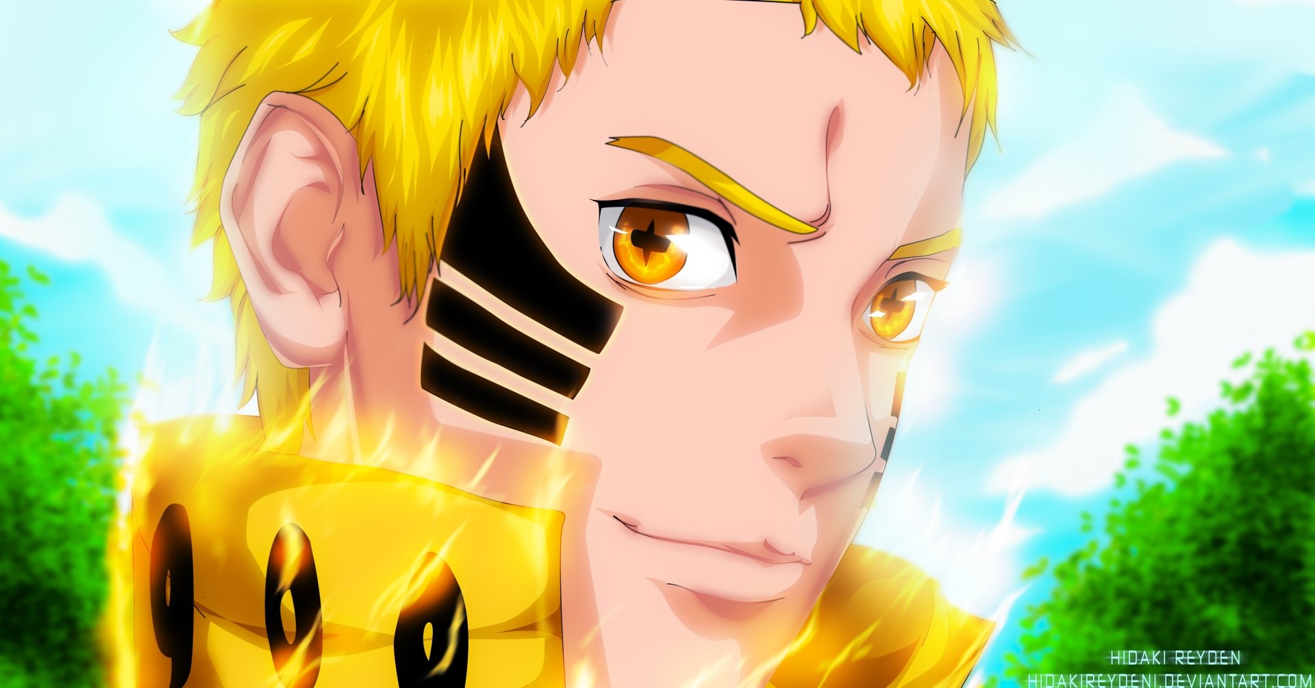 HD wallpaper featuring Naruto Uzumaki from the Boruto anime series, showcasing a vibrant background and detailed character design.