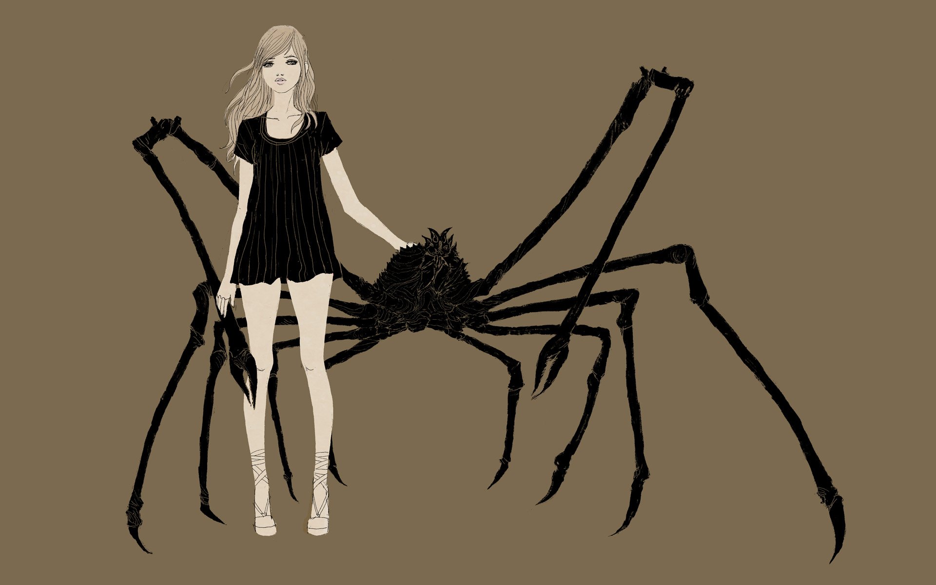 Download Woman Artistic Giant Insects HD Wallpaper