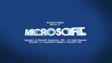8K Ultra HD PC desktop wallpaper featuring a blue background with the Microsoft Windows 10 logo and version information, representing technology and Windows 10 branding.