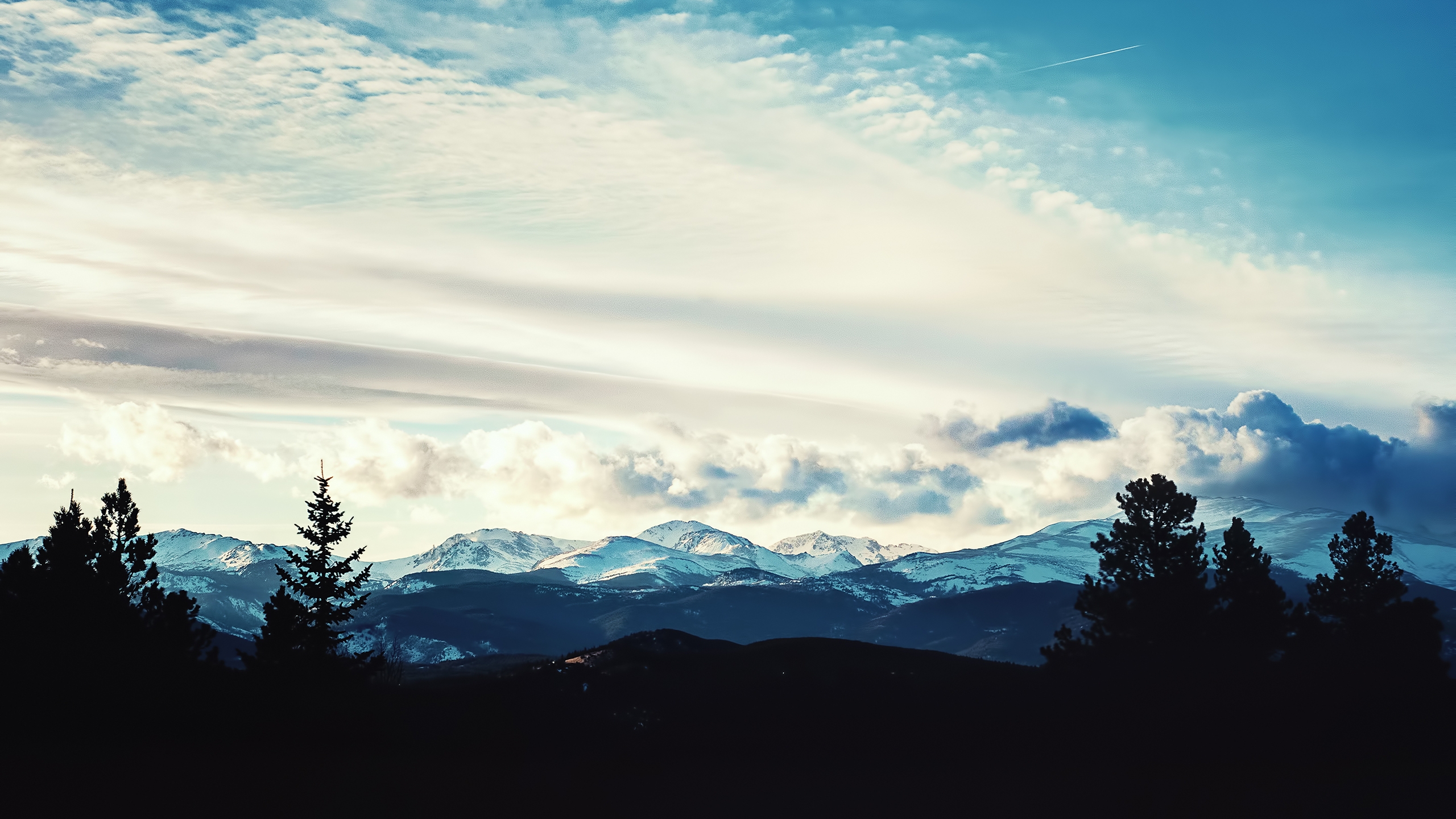 Download Tree Sky Cloud Blue Mountain Nature Landscape HD Wallpaper