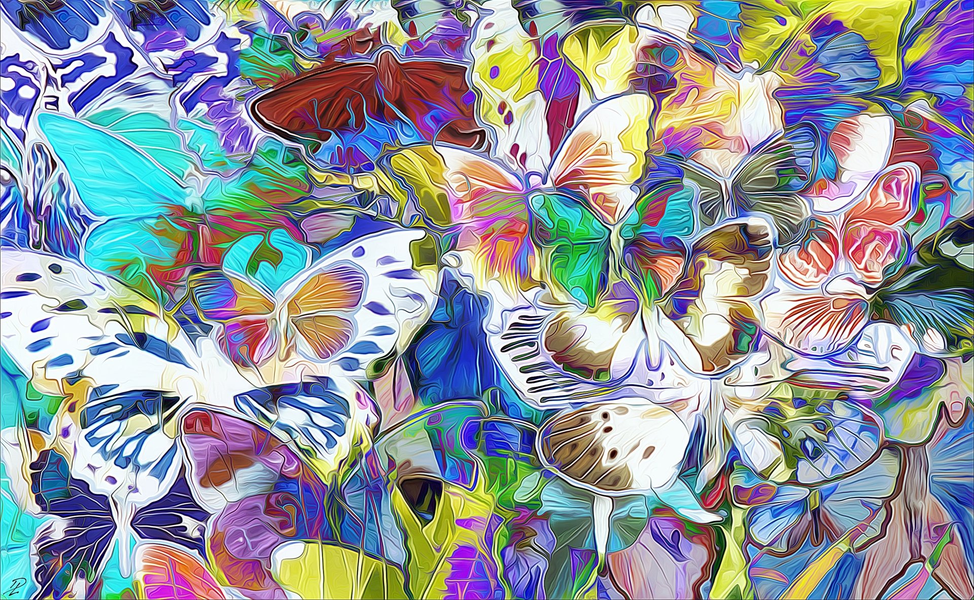 Abstract Butterfly Painting HD Wallpaper | Background ...